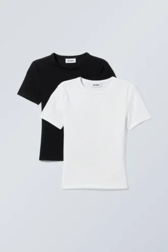 2-Pack Slim Fitted T-Shirt – Black White