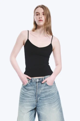 2-Pack Slim V-Neck Cotton Singlet – Black