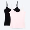 2-Pack Slim V-Neck Cotton Singlet – Light Dusty Pink/Black 2-Pack Slim V-Neck Cotton Singlet – Light Dusty Pink/Black