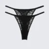 2-Pack Swirly Lace Tanga Thongs – Black 2-Pack Swirly Lace Tanga Thongs – Black
