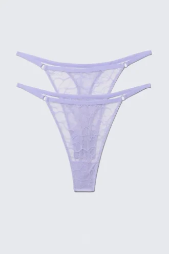 2-Pack Swirly Lace Tanga Thongs – Light Lilac