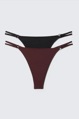 2-Pack Tanga Thongs – Burgundy