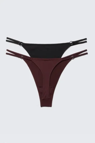 2-Pack Tanga Thongs – Burgundy