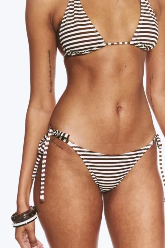 2-Pack Tie Bikin Bottoms – Black + Brown/White Striped
