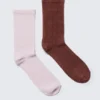 2-Pack Washed Crew Socks – Light Pink/Rust 2-Pack Washed Crew Socks – Light Pink/Rust