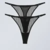 2-Pack Zelda Lace Thong – Black Stripe 2-Pack Zelda Lace Thong – Black Stripe