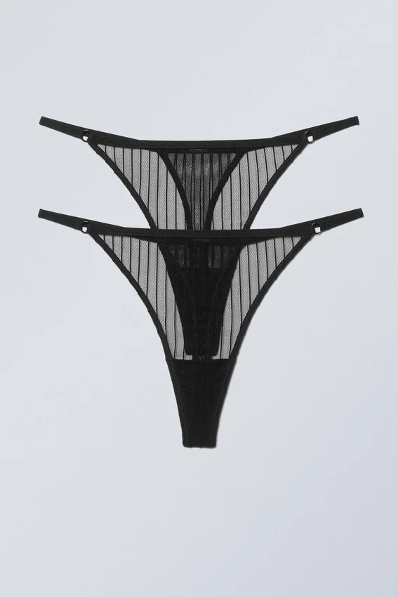 2-Pack Zelda Lace Thong – Black Stripe 2-Pack Zelda Lace Thong – Black Stripe