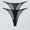 2-Pack Zelda Lace Thong – Black Stripe 2-Pack Zelda Lace Thong – Black Stripe
