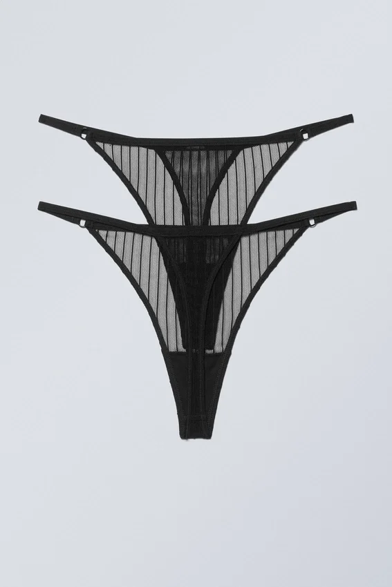 2-Pack Zelda Lace Thong – Black Stripe 2-Pack Zelda Lace Thong – Black Stripe