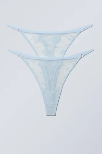 2-Pack Zelda Lace Thongs – Light Blue