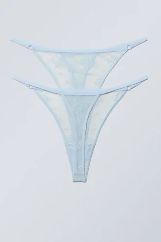 2-Pack Zelda Lace Thongs – Light Blue