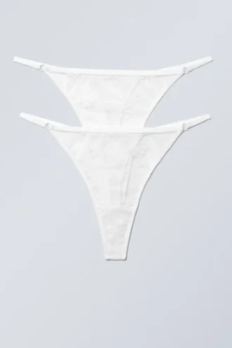 2-Pack Zelda Lace Thongs – White 2-Pack Zelda Lace Thongs – White