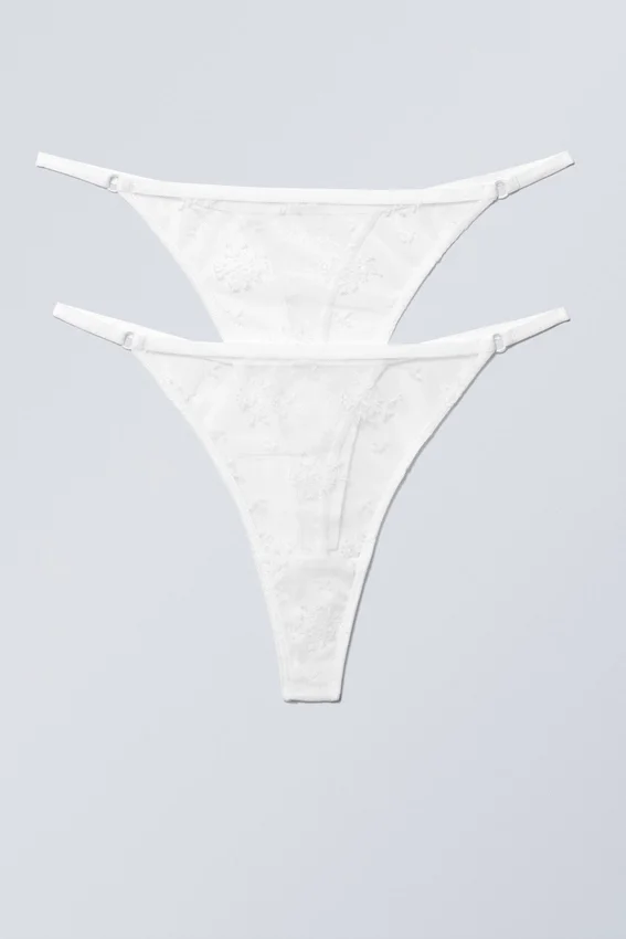 2-Pack Zelda Lace Thongs – White 2-Pack Zelda Lace Thongs – White