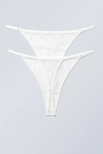 2-Pack Zelda Lace Thongs – White 2-Pack Zelda Lace Thongs – White