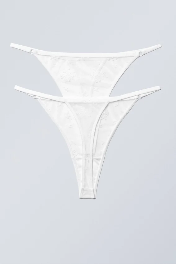2-Pack Zelda Lace Thongs – White 2-Pack Zelda Lace Thongs – White
