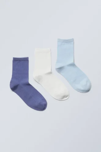 3-Pack Bella Short Sock – Blue Mix