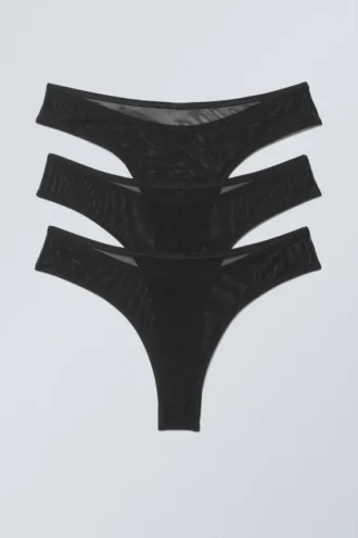 3-Pack Bonnie Mesh Brazilian Briefs – Black 3-Pack Bonnie Mesh Brazilian Briefs – Black