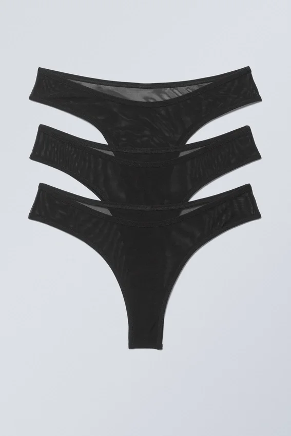 3-Pack Bonnie Mesh Brazilian Briefs – Black 3-Pack Bonnie Mesh Brazilian Briefs – Black