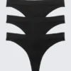 3-Pack Cat Soft Seamless High Rise Thongs – Black 3-Pack Cat Soft Seamless High Rise Thongs – Black