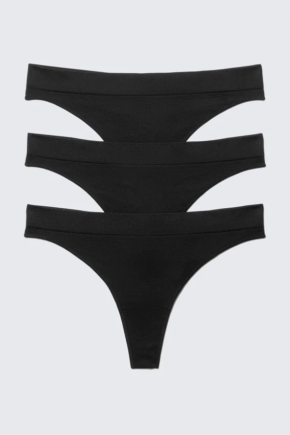 3-Pack Cat Soft Seamless High Rise Thongs – Black 3-Pack Cat Soft Seamless High Rise Thongs – Black
