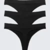 3-Pack Cat Soft Seamless High Rise Thongs – Black 3-Pack Cat Soft Seamless High Rise Thongs – Black