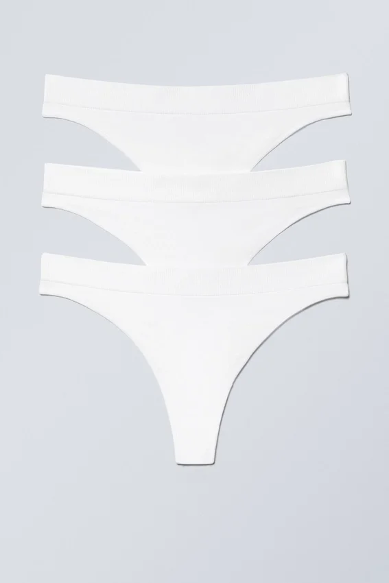 3-Pack Cat Soft Seamless High Rise Thongs – White 3-Pack Cat Soft Seamless High Rise Thongs – White