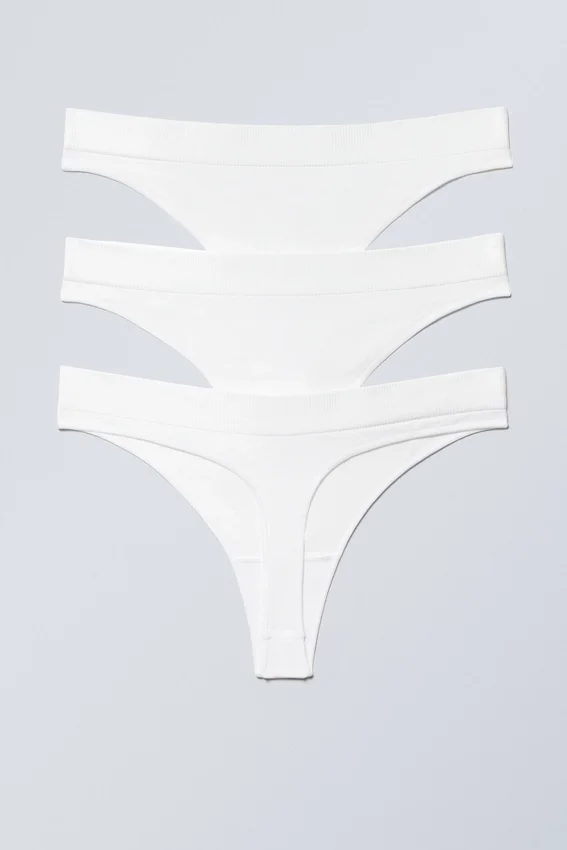 3-Pack Cat Soft Seamless High Rise Thongs – White 3-Pack Cat Soft Seamless High Rise Thongs – White