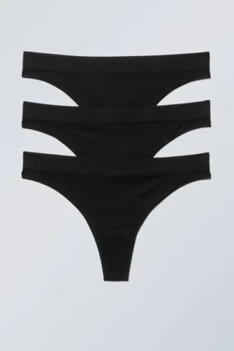 3-Pack Cat Soft Thong – Black