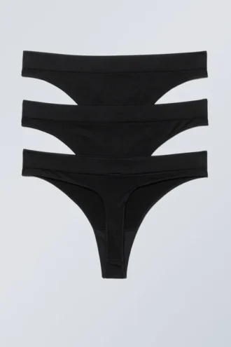 3-Pack Cat Soft Thong – Black