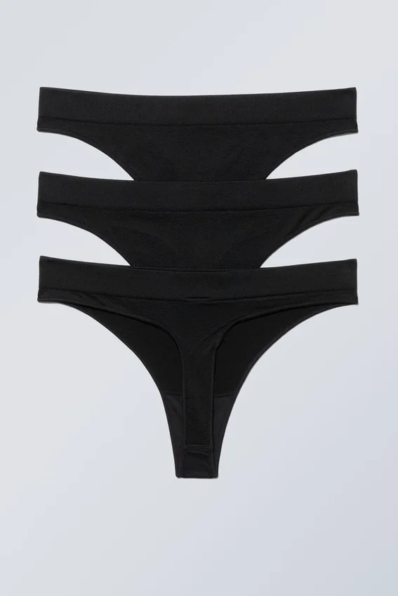 3-Pack Cat Soft Thong – Black 3-Pack Cat Soft Thong – Black