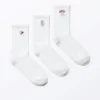 3-Pack Embroidered Socks – White – Embroidered Mix