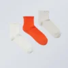 3-Pack Frill Edge Short Socks – Orange Accent Mix 3-Pack Frill Edge Short Socks – Orange Accent Mix