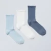 3-Pack Frill Edge Socks – Blue Mix 3-Pack Frill Edge Socks – Blue Mix