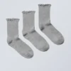 3-Pack Frill Edge Socks – Grey Melange 3-Pack Frill Edge Socks – Grey Melange