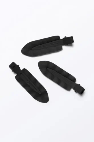 3-Pack Frill Hair Clips – Black