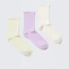 3-Pack Frill Socks – Yellow/Purple/White 3-Pack Frill Socks – Yellow/Purple/White