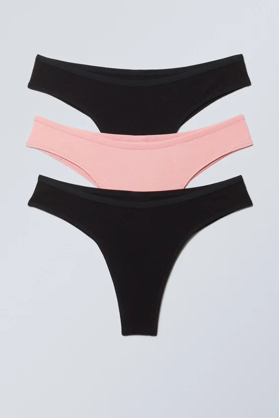 3-Pack Inez Brazilian Cotton Briefs – Black & Light Pink 3-Pack Inez Brazilian Cotton Briefs – Black & Light Pink