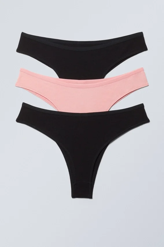 3-Pack Inez Brazilian Cotton Briefs – Black & Light Pink 3-Pack Inez Brazilian Cotton Briefs – Black & Light Pink