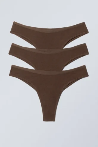 3-Pack Inez Brazilian Cotton Briefs – Dark Brown