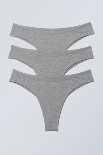 3-Pack Inez Brazilian Cotton Briefs – Grey Melange 3-Pack Inez Brazilian Cotton Briefs – Grey Melange