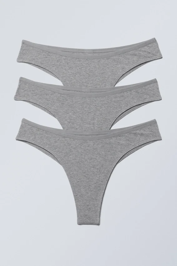 3-Pack Inez Brazilian Cotton Briefs – Grey Melange 3-Pack Inez Brazilian Cotton Briefs – Grey Melange