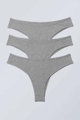 3-Pack Inez Brazilian Cotton Briefs – Grey Melange 3-Pack Inez Brazilian Cotton Briefs – Grey Melange