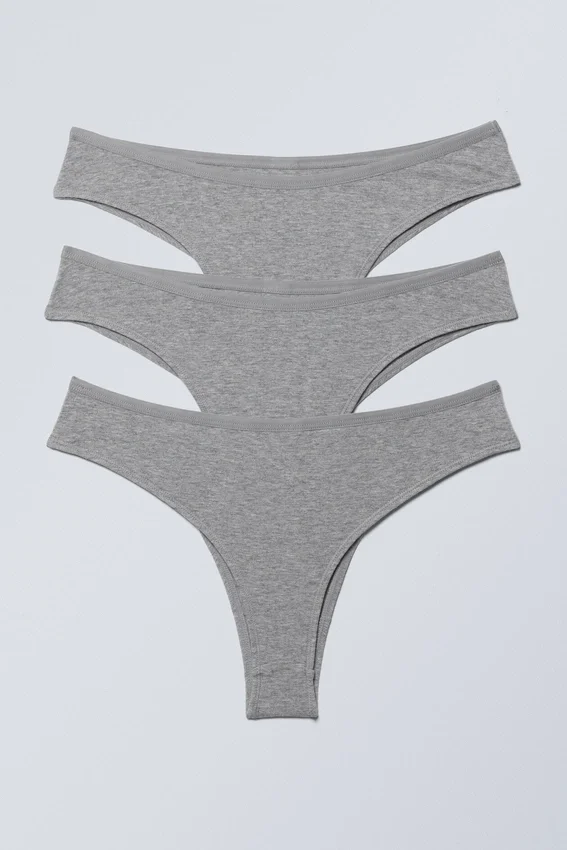 3-Pack Inez Brazilian Cotton Briefs – Grey Melange 3-Pack Inez Brazilian Cotton Briefs – Grey Melange