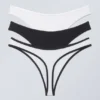 3-Pack Jade Cotton Thong – Black White 3-Pack Jade Cotton Thong – Black White