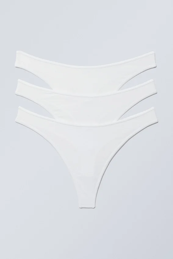3-Pack Jade Cotton Thong – White 3-Pack Jade Cotton Thong – White