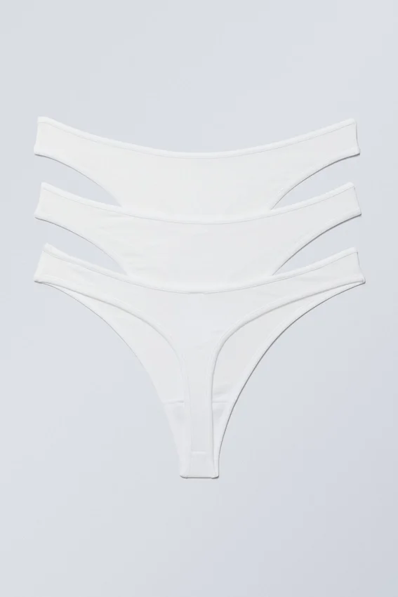 3-Pack Jade Cotton Thong – White 3-Pack Jade Cotton Thong – White