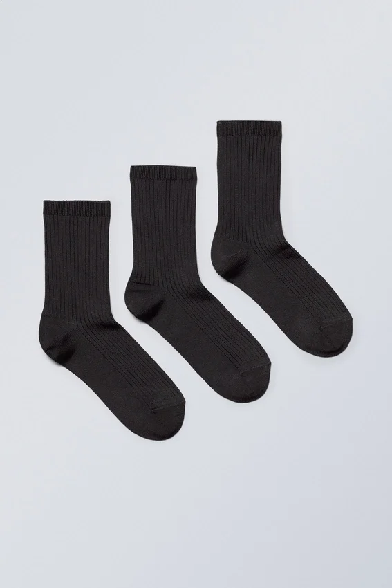 3-Pack Lova Shiny Socks – Black 3-Pack Lova Shiny Socks – Black