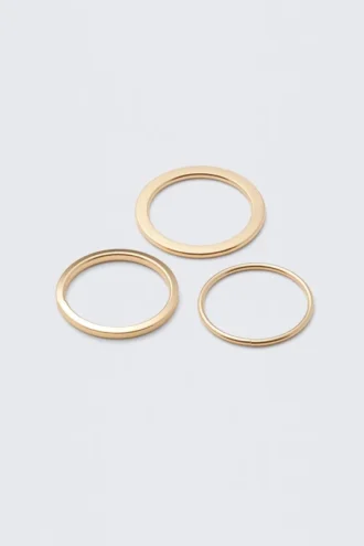 3-Pack Minimal Steel Rings – Golden