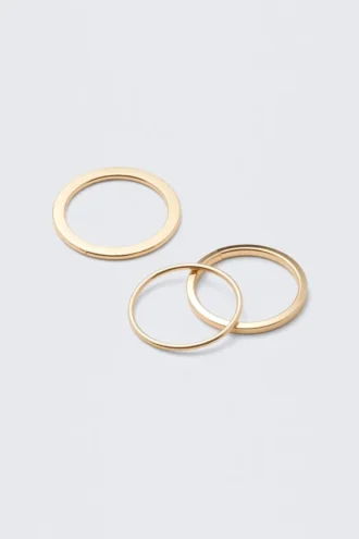 3-Pack Minimal Steel Rings – Golden