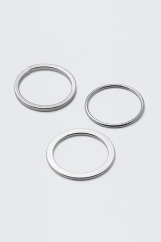 3-Pack Minimal Steel Rings – Silver